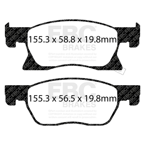 EBC Yellowstuff 4000 Series Street and Track Brake Pad Set (DP42266R)