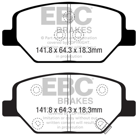 EBC Yellowstuff 4000 Series Street and Track Brake Pad Set (DP42351R)