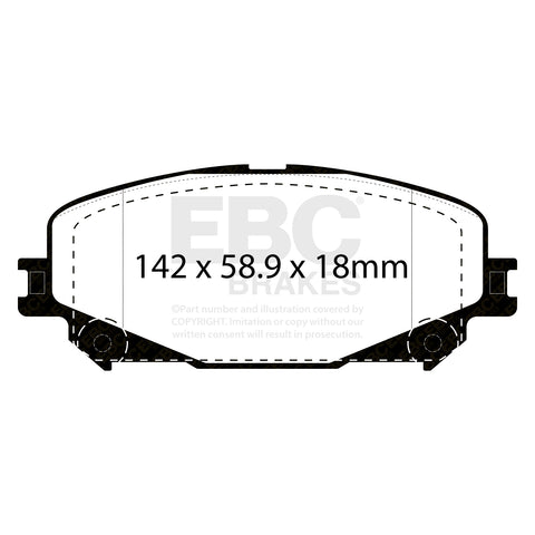 EBC Yellowstuff Brake Pad 4000 Series Sport Set (DP42382R)