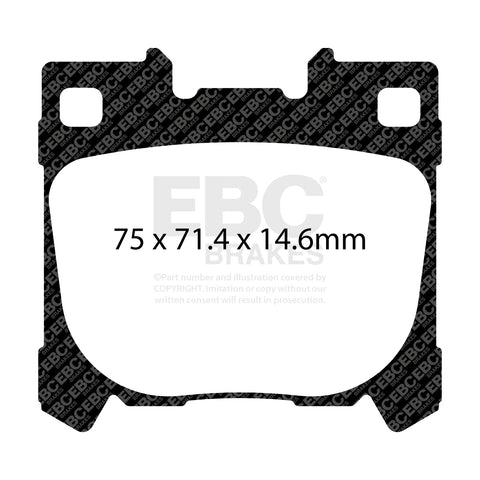 EBC Yellowstuff 4000 Series Street and Track Brake Pad Set (DP42431R)