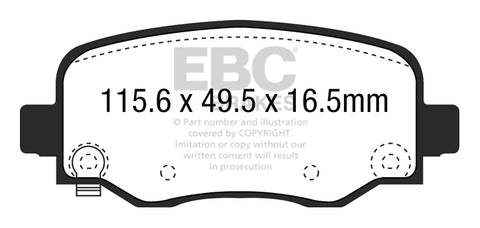 EBC Yellowstuff 4000 Series Street and Track Brake Pad Set (DP43031R)