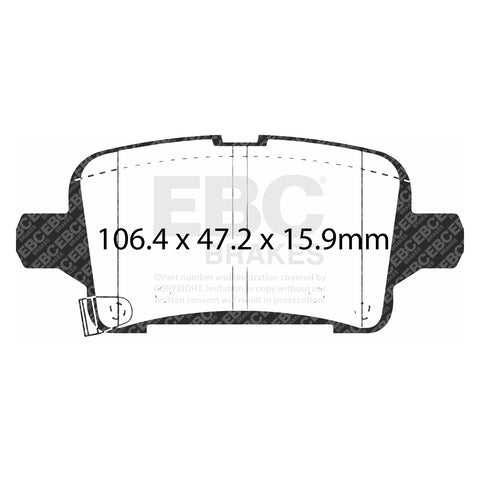 EBC Yellowstuff 4000 Series Street and Track Brake Pad Set (DP43074R)