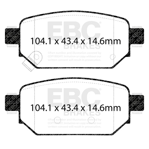 EBC Yellowstuff 4000 Series Street and Track Brake Pad Set (DP43081R)