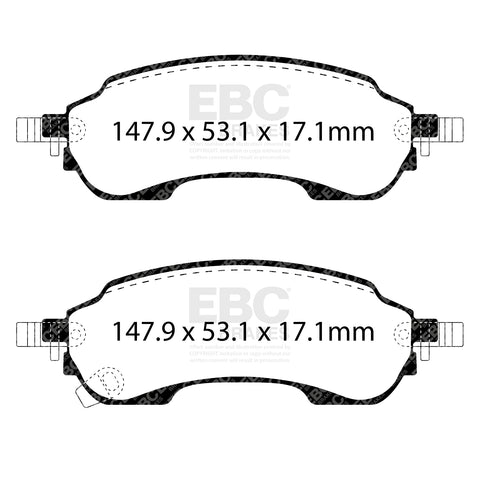 EBC Greenstuff Brake Pad 6000 Series Truck and SUV Set (DP63151)