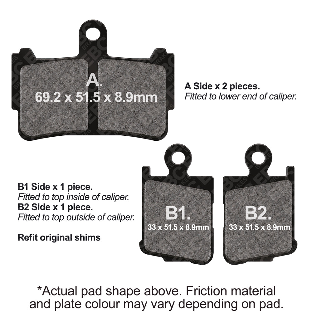 EBC - EBC Double-H Sintered Sportbike Pad Set (FA499/4HH)
