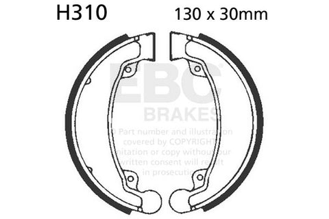 EBC - EBC Grooved Brake Shoe Set (H310G)
