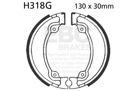 EBC - EBC Grooved Brake Shoe Set (H318G)