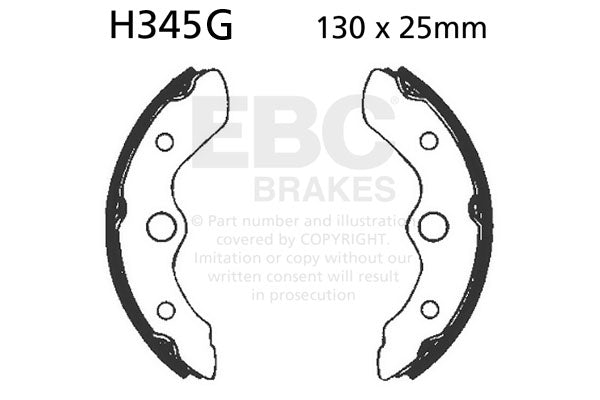 EBC - EBC Grooved Brake Shoe Set (H345G)
