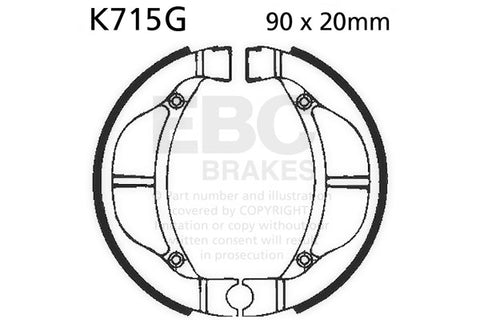 EBC - EBC Grooved Brake Shoe Set (K715G)