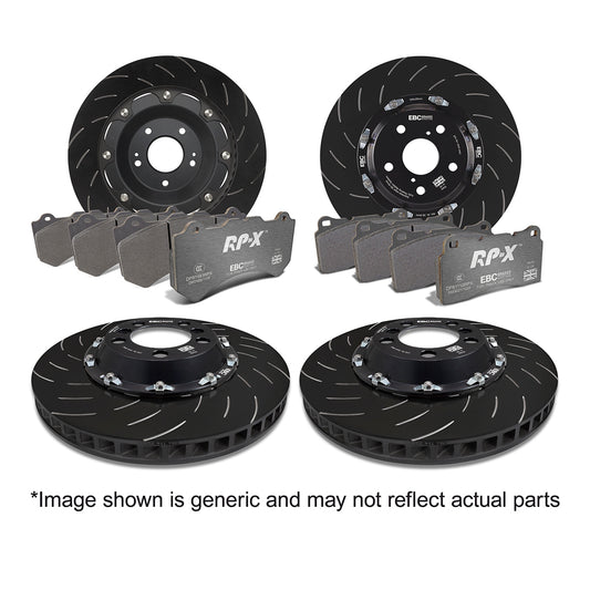 EBC Racing RP-X Race Pad and 2-pc Floating Disc Kit FULL VEHICLE 2pc disc kit for both axles (P2DK027RPX)