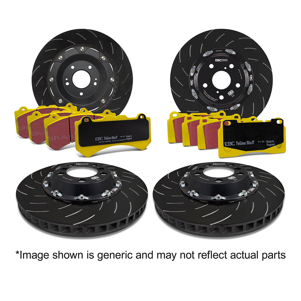EBC Yellowstuff Pad and 2-pc Floating Disc Kit FULL VEHICLE - (P2DK027Y)