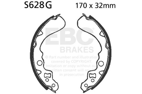EBC - EBC Grooved Brake Shoe Set (S628G)