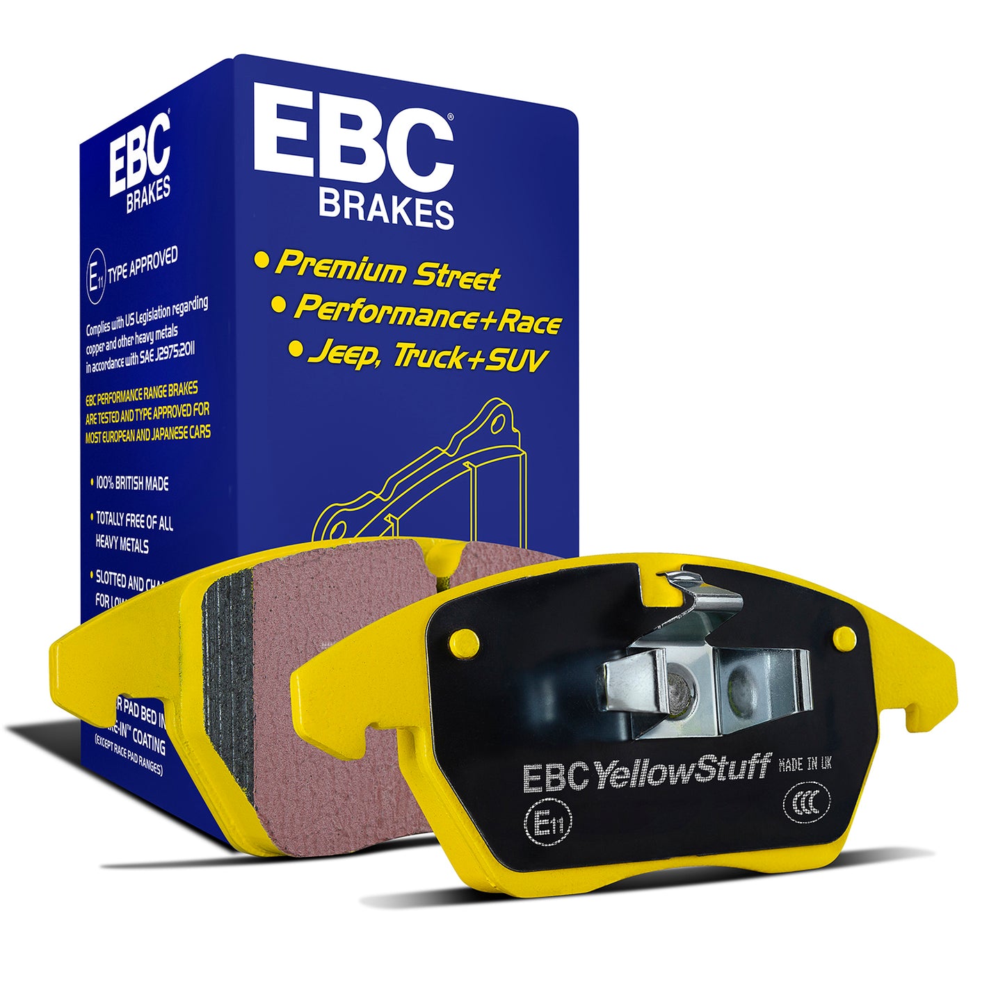 EBC Yellowstuff 4000 Series Street and Track Brake Pad Set (DP42135R)